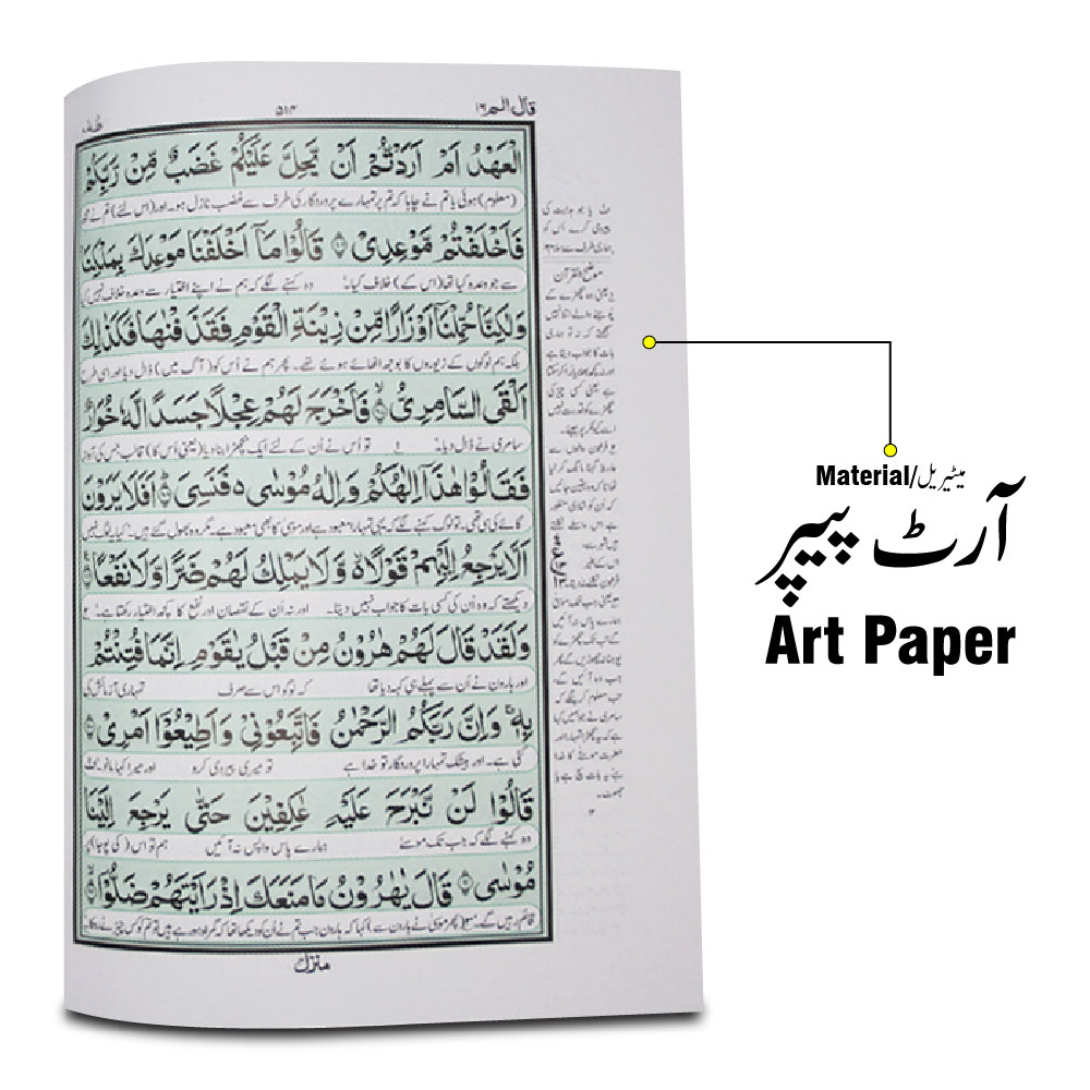 465K Fateh Ul Hameed - Holy Quran Arabic With Urdu Translation Glossy/Art paper Translated By Fateh Muhammad (R.A)
