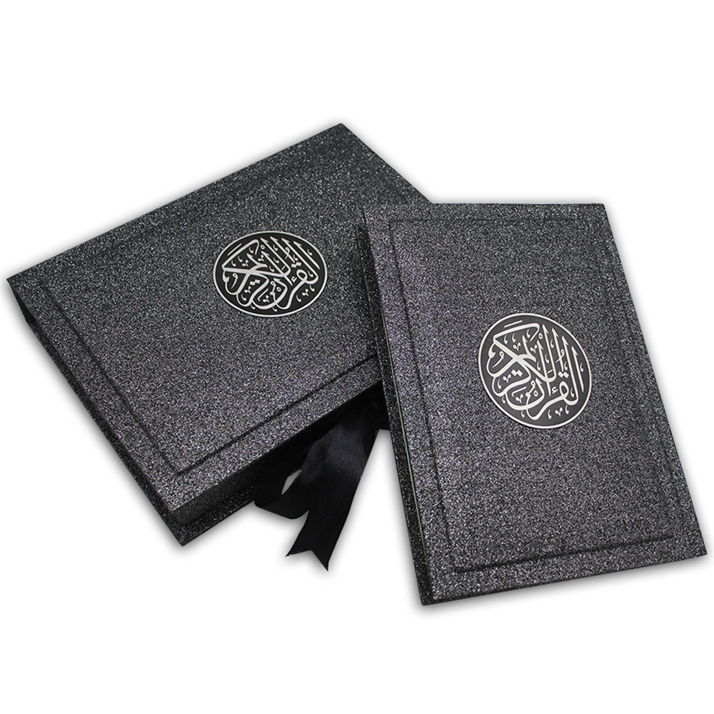 855-4GLTB-Black Holy Quran Tajweed 16 Line Blackrose binding