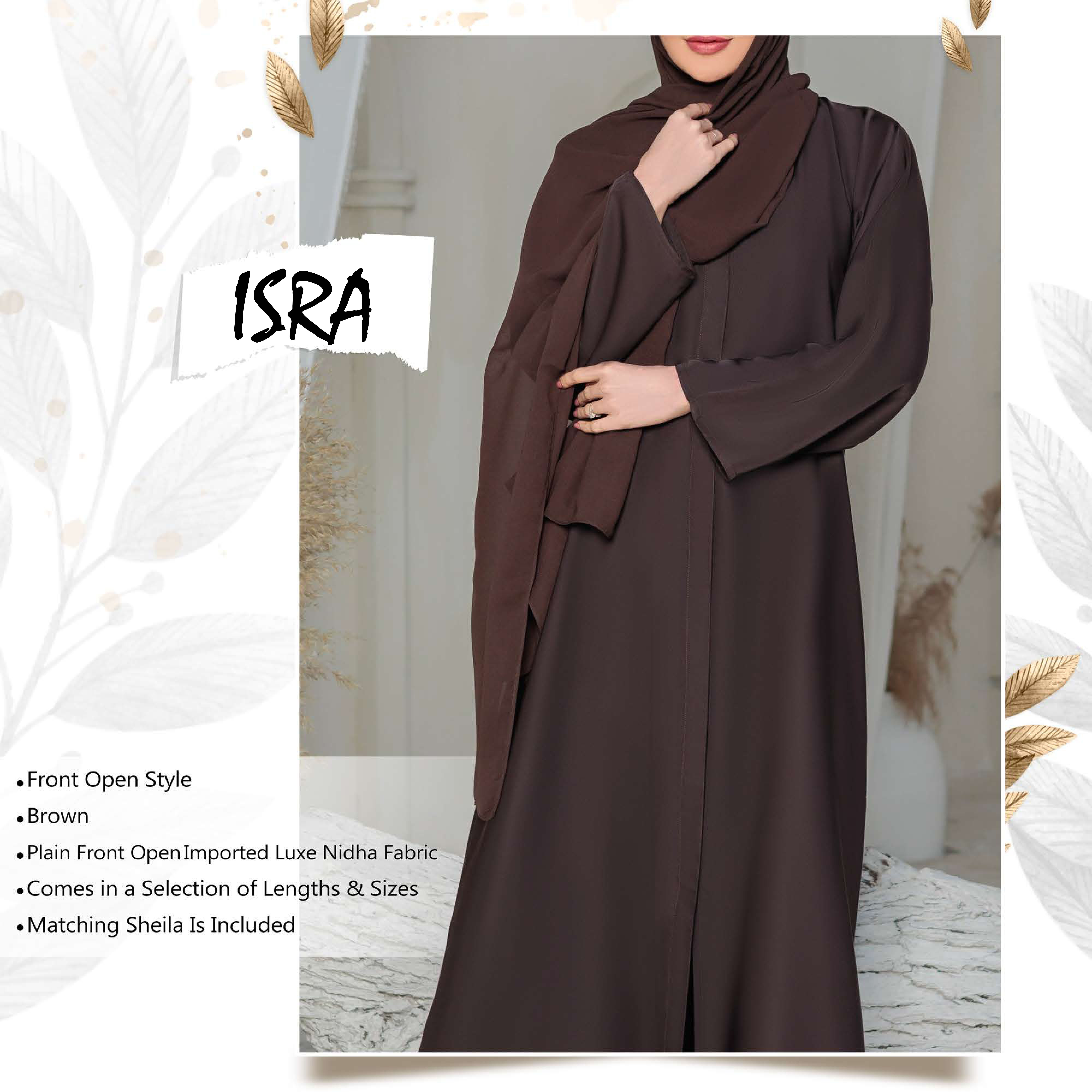 Esra-52black Abaya for Girls Black (Size 52) Esra