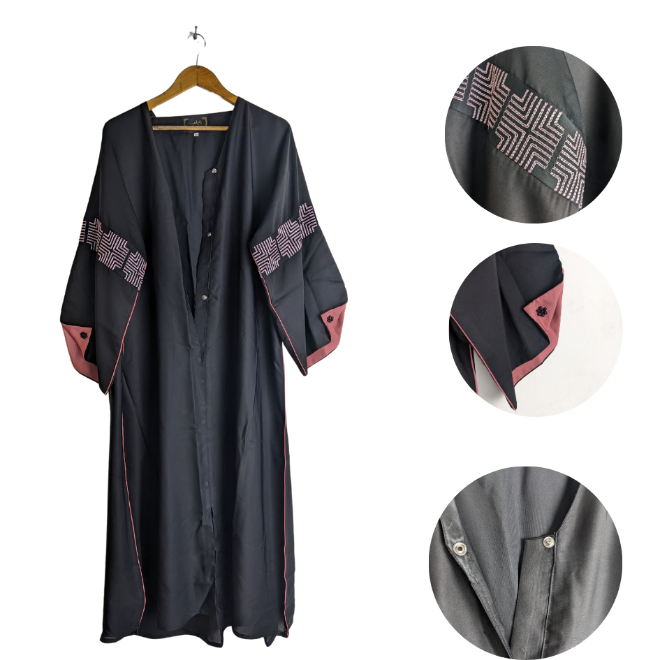 Haleema-50black Abaya for Girls Black (Size 50) Haleema